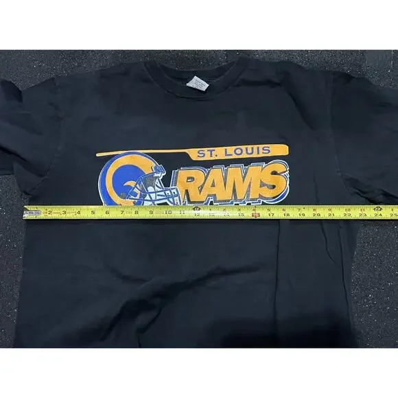 Vtg World Xpress Mens Black NFL St Louis Rams Long Sleeve Shirt Size XL USA - Picture 8 of 8